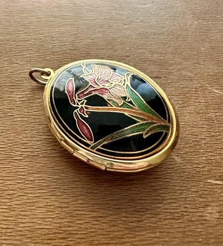Vintage gold tone black pink - vintage,